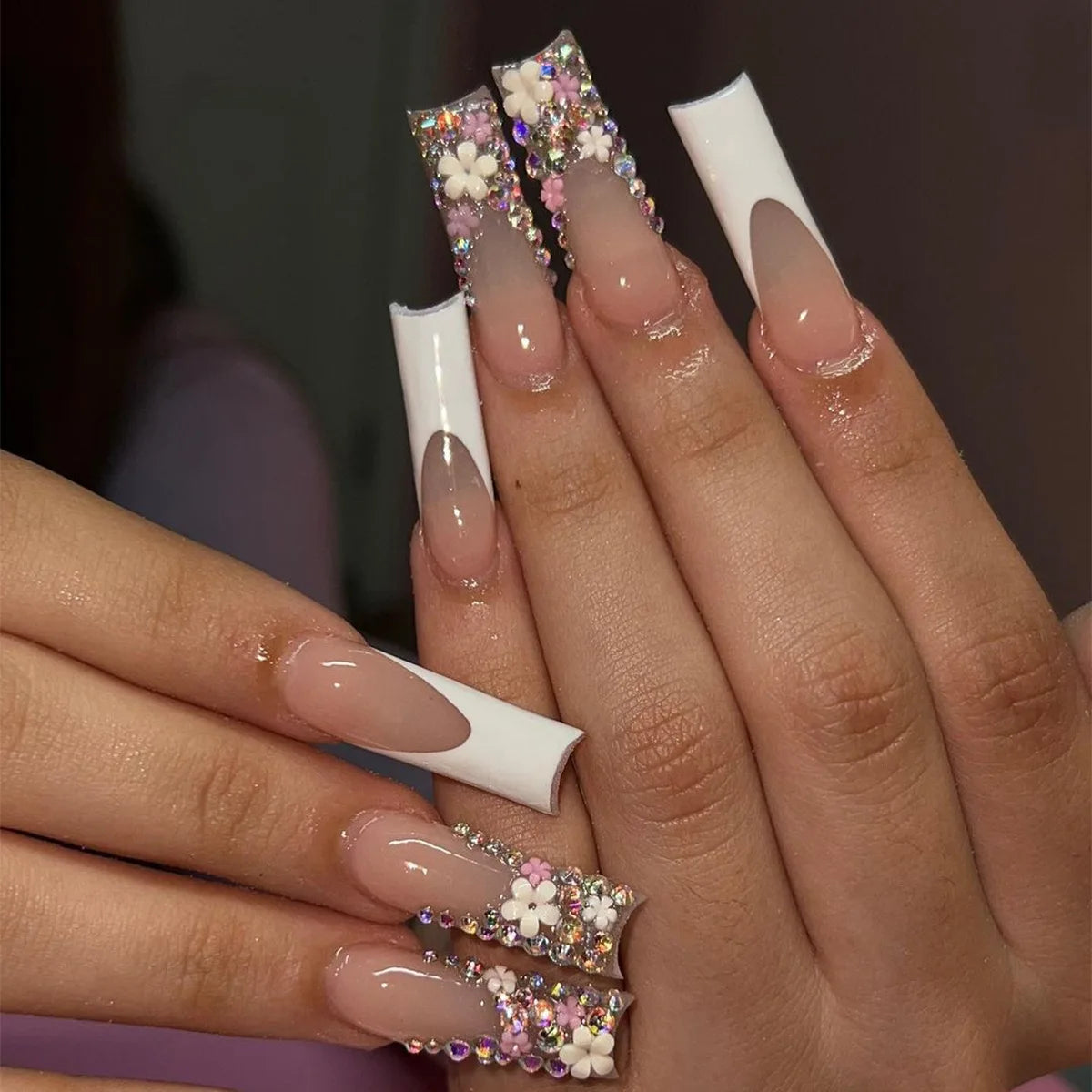 24Pcs Long Ballet Style False Nails