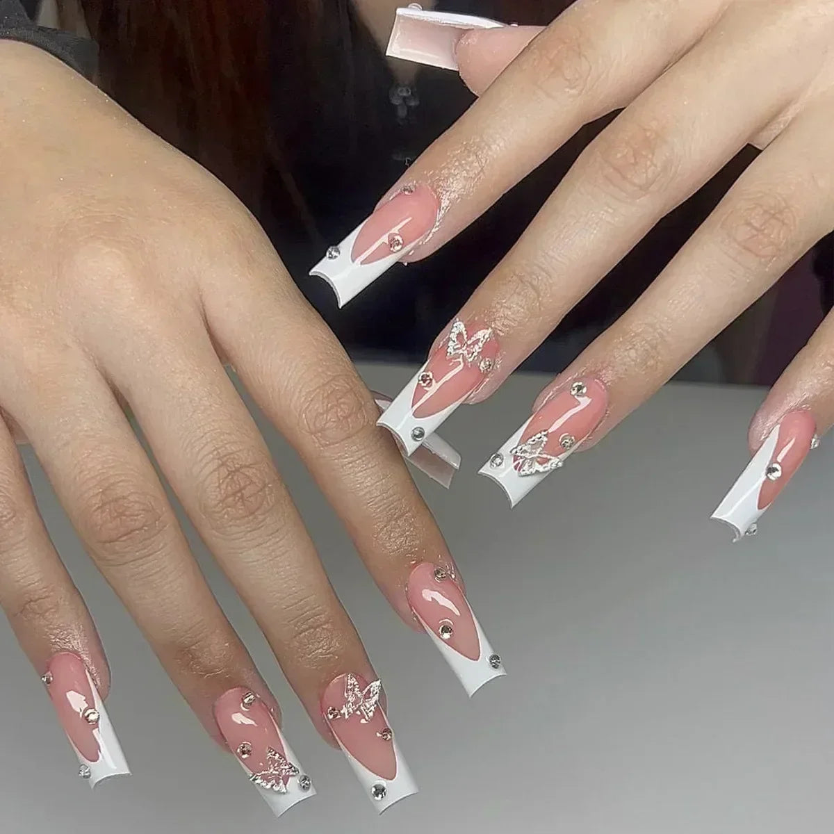 24Pcs Long Ballet Style False Nails