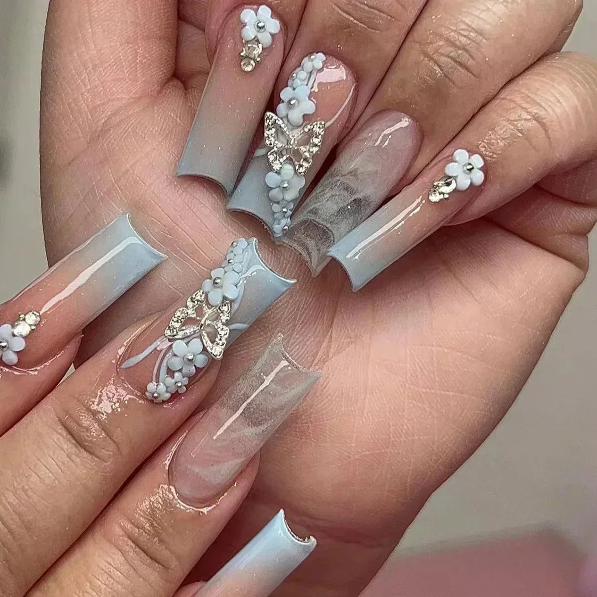 24Pcs Long Ballet Style False Nails