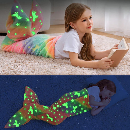 Glow in The Dark Soft Mermaid Tail Sleeping Bag