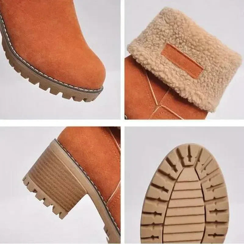 Fur Cuffed Ankle Platform Boots