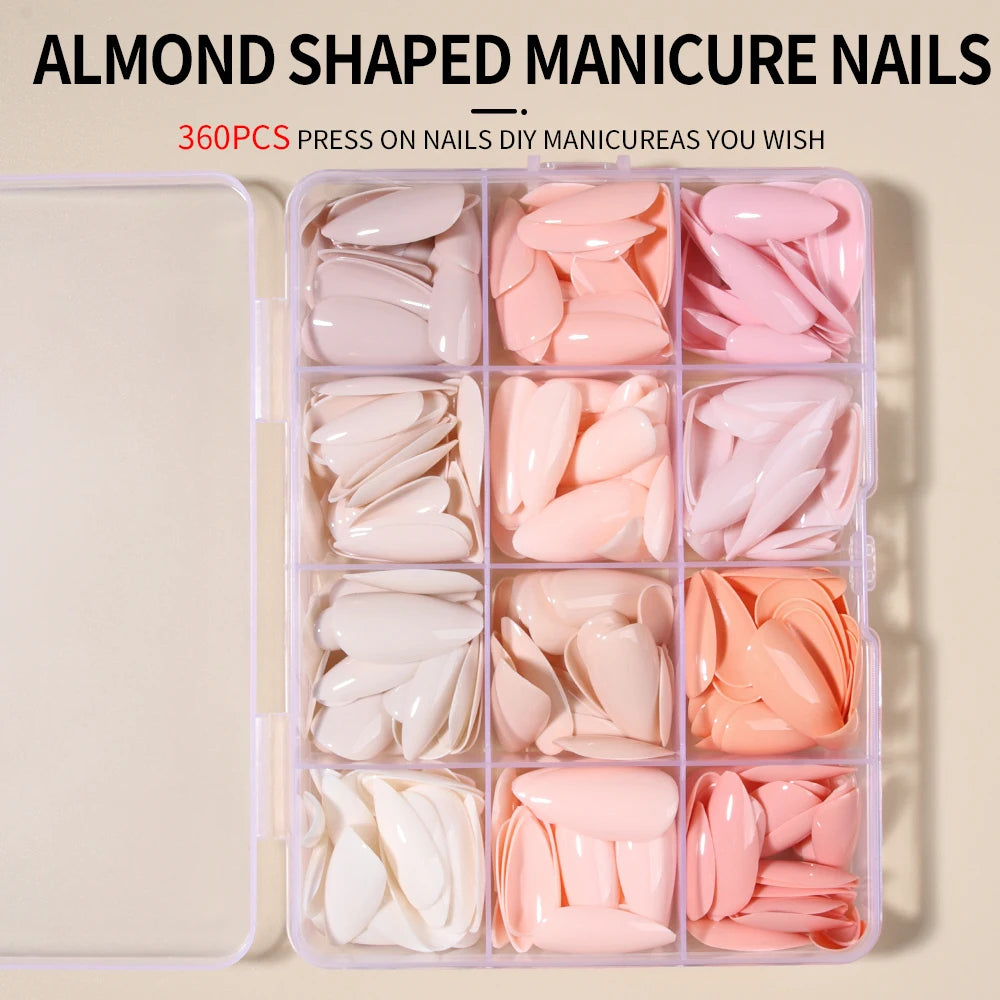 360pcs Solid Colour Fake Nails