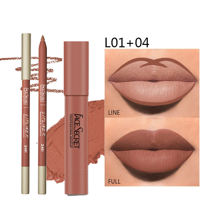 Waterproof Matte Lipliner & Lipstick Set