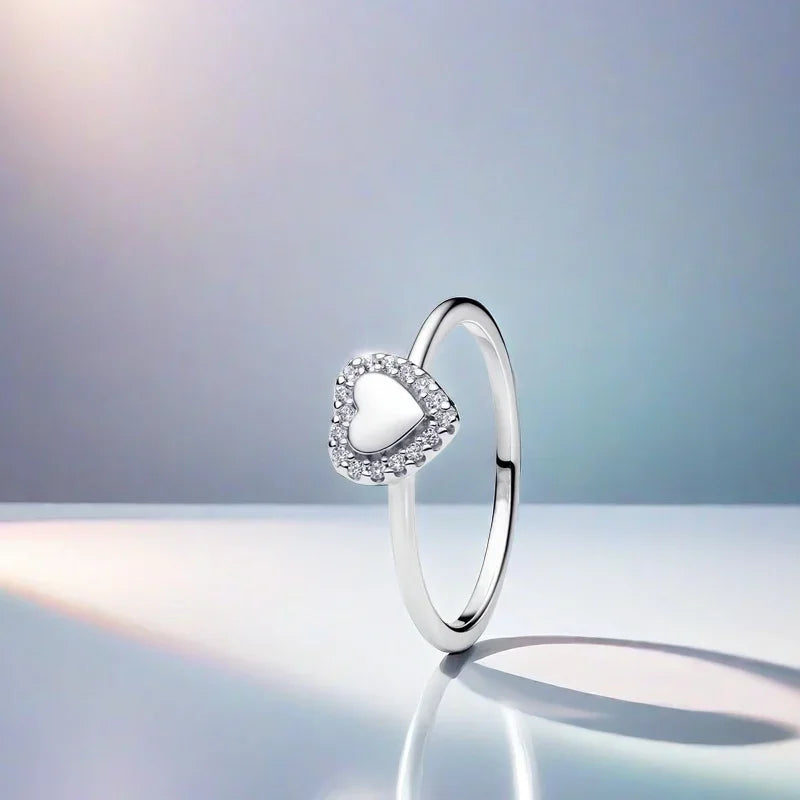 Silver 925 Shining Heart Ring