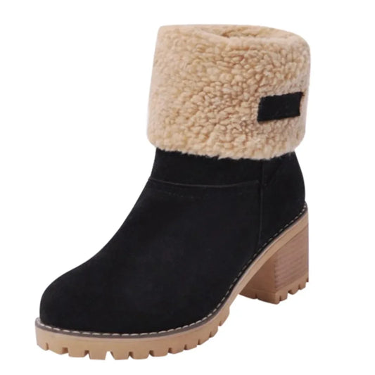 Fur Cuffed Ankle Platform Boots