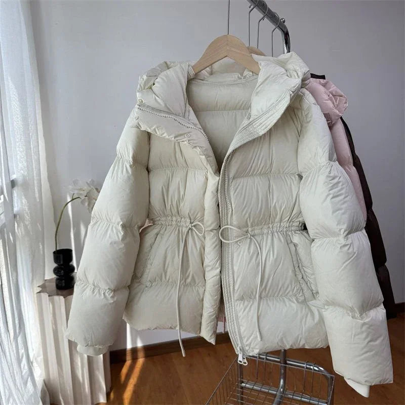 Women Winter Drawstring Puffer Jacket
