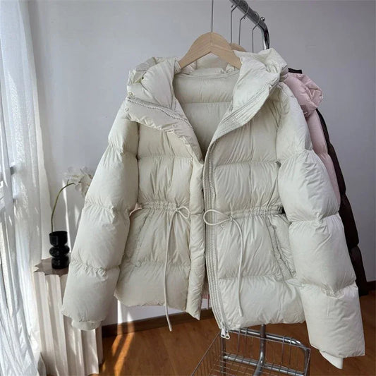 Women Winter Drawstring Puffer Jacket