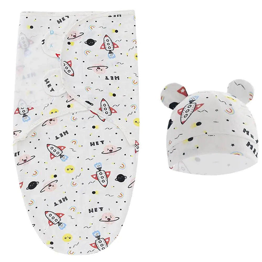Cute Swaddle Blanket For Newborns With Matching Hat