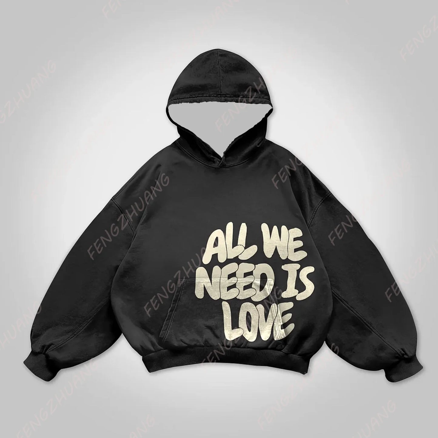 All We Need Is Love Print Hoodie