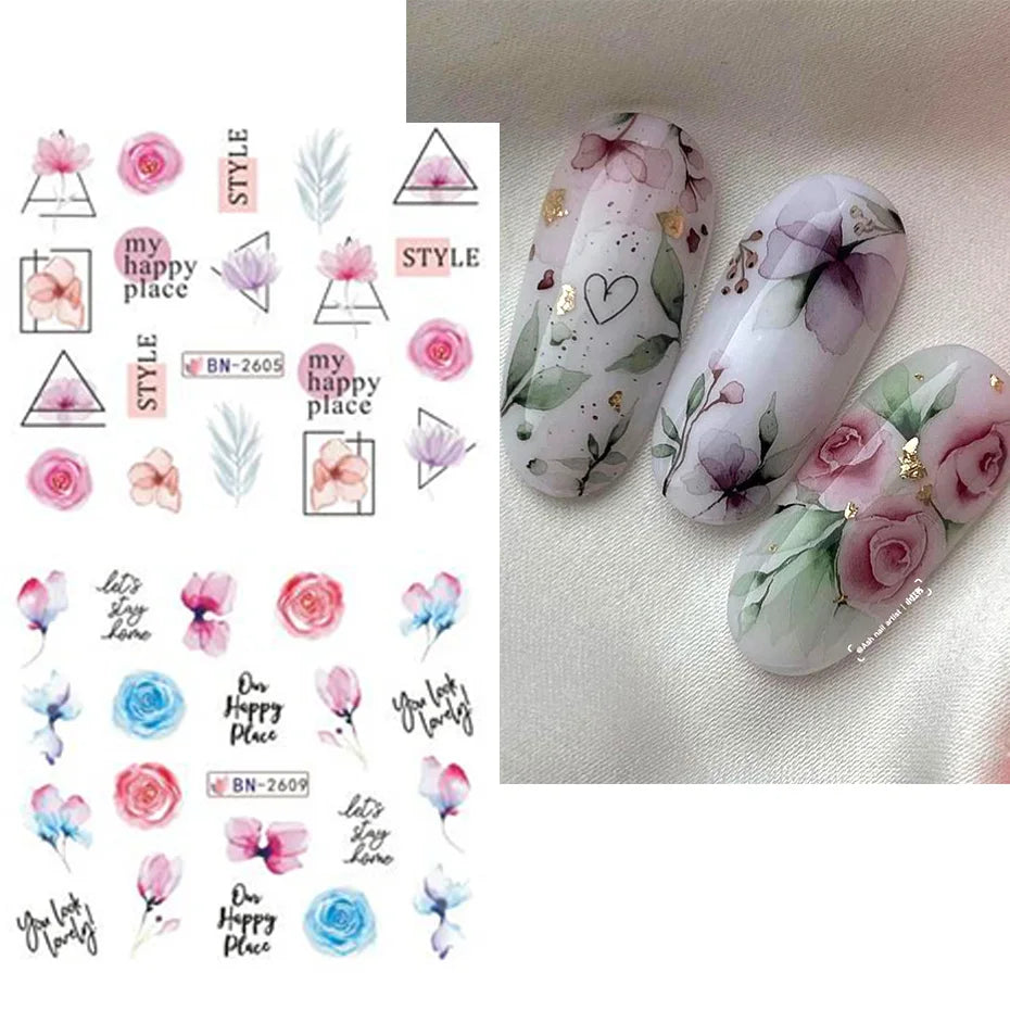 12 PCs Nail Sticker Set