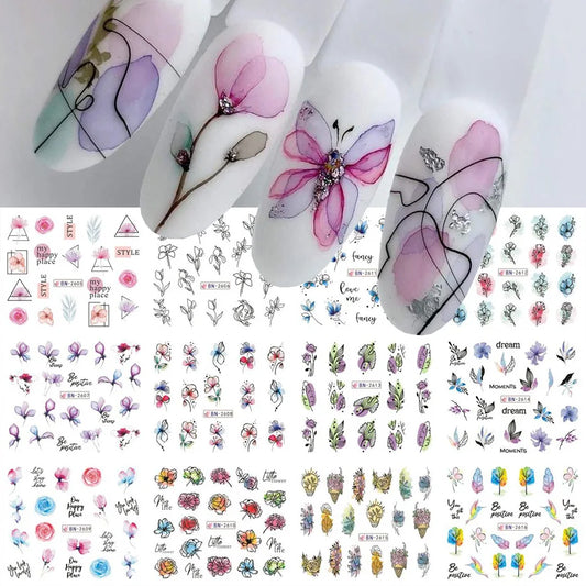 12 PCs Nail Sticker Set
