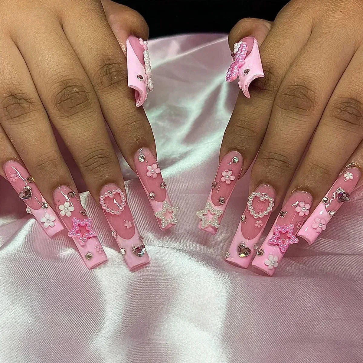 24Pcs Long Ballet Style False Nails