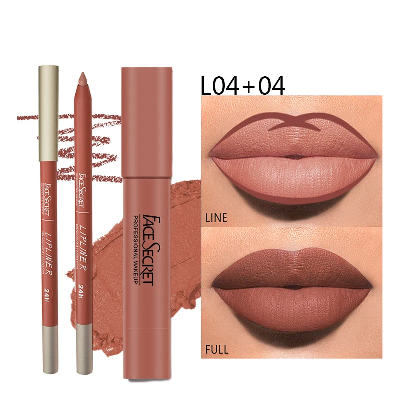 Waterproof Matte Lipliner & Lipstick Set