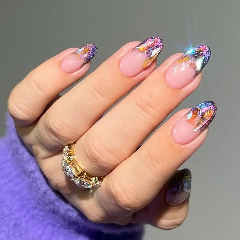 24Pcs Long Almond Fake Nails