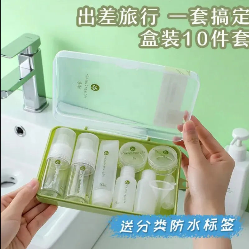10PCS Travel Cosmetic Dispenser Bottle Set