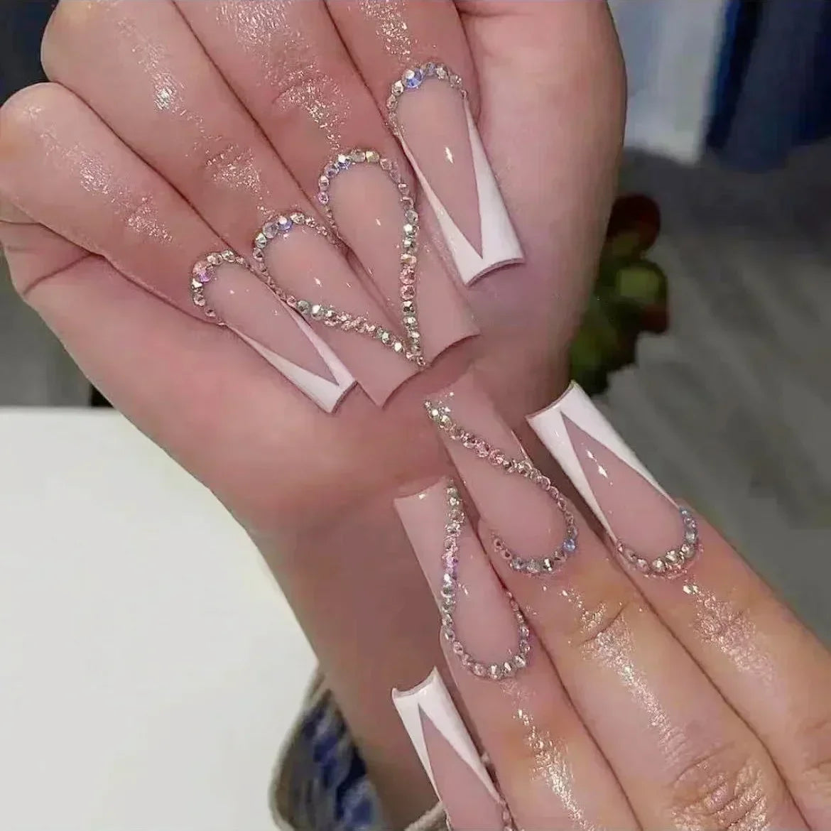 24Pcs Long Ballet Style False Nails