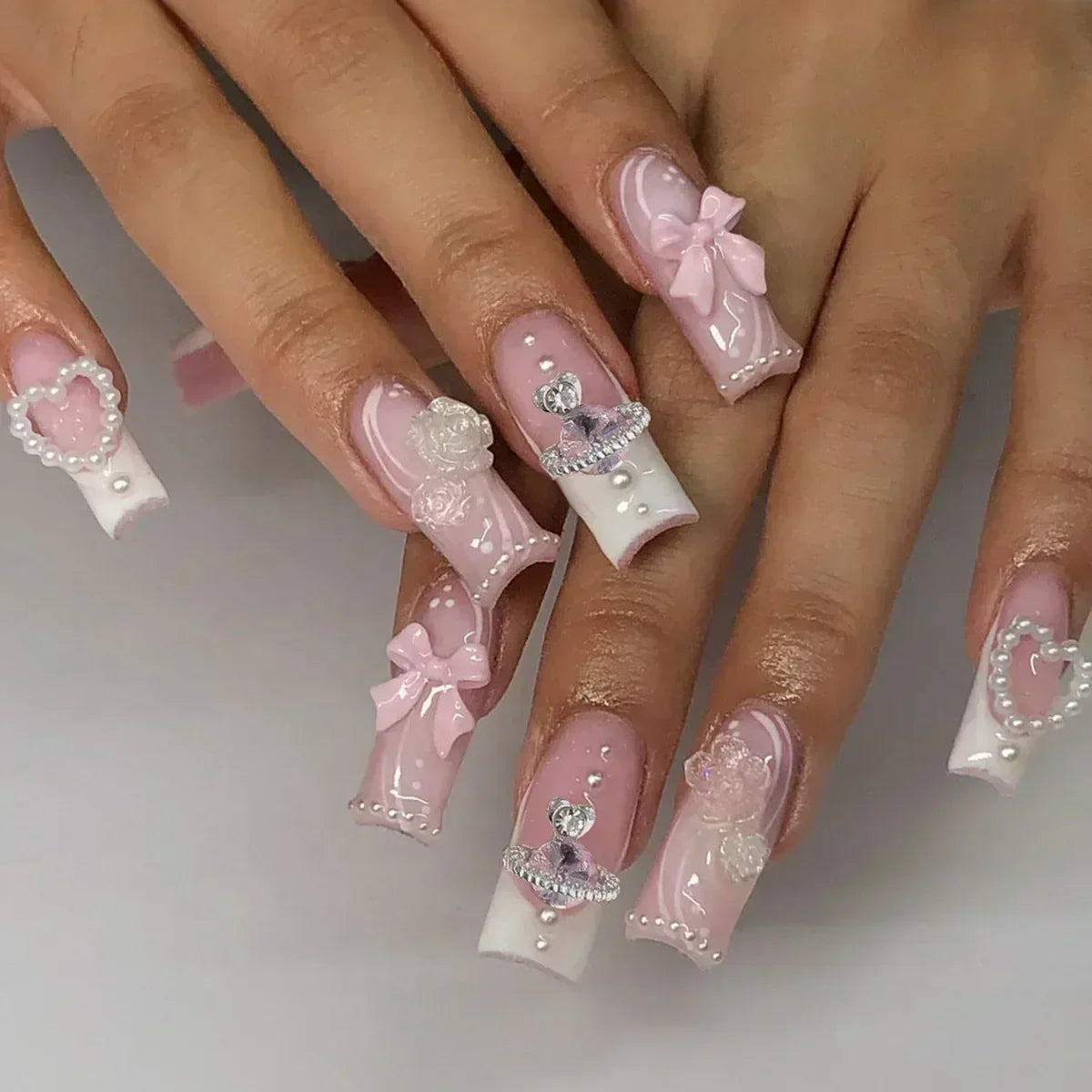 24Pcs Long Ballet Style False Nails