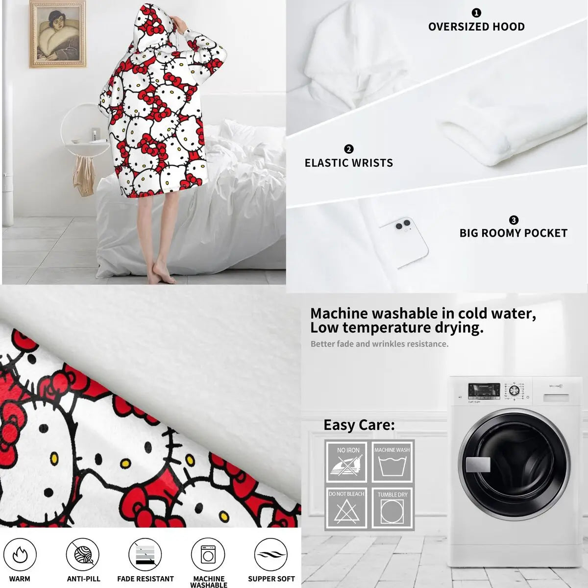 Hello Kitty Oversized Blanket Hoodie