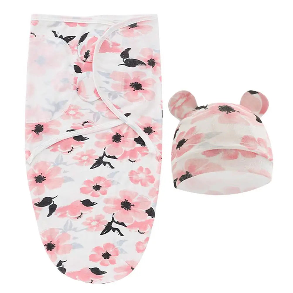 Cute Swaddle Blanket For Newborns With Matching Hat