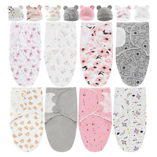 Cute Swaddle Blanket For Newborns With Matching Hat