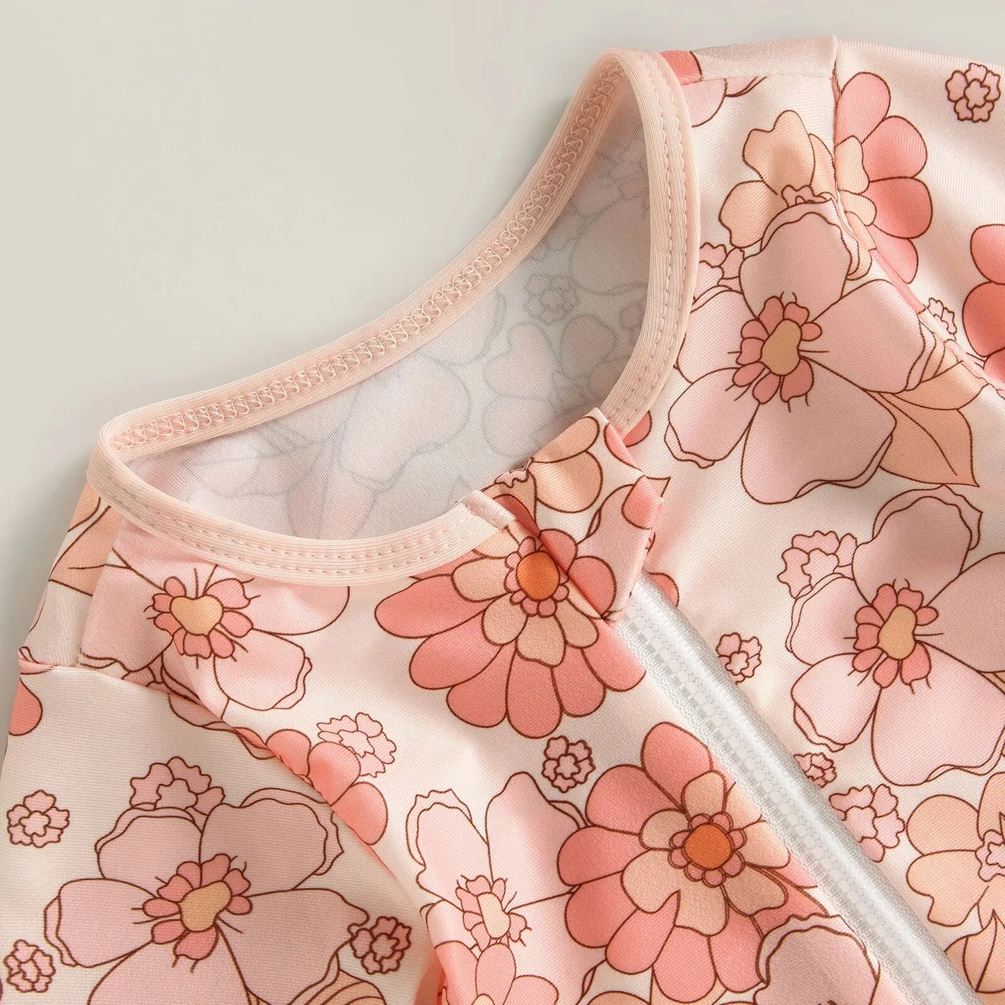 Long Sleeve Zipper Bathing Suit & Headband Set