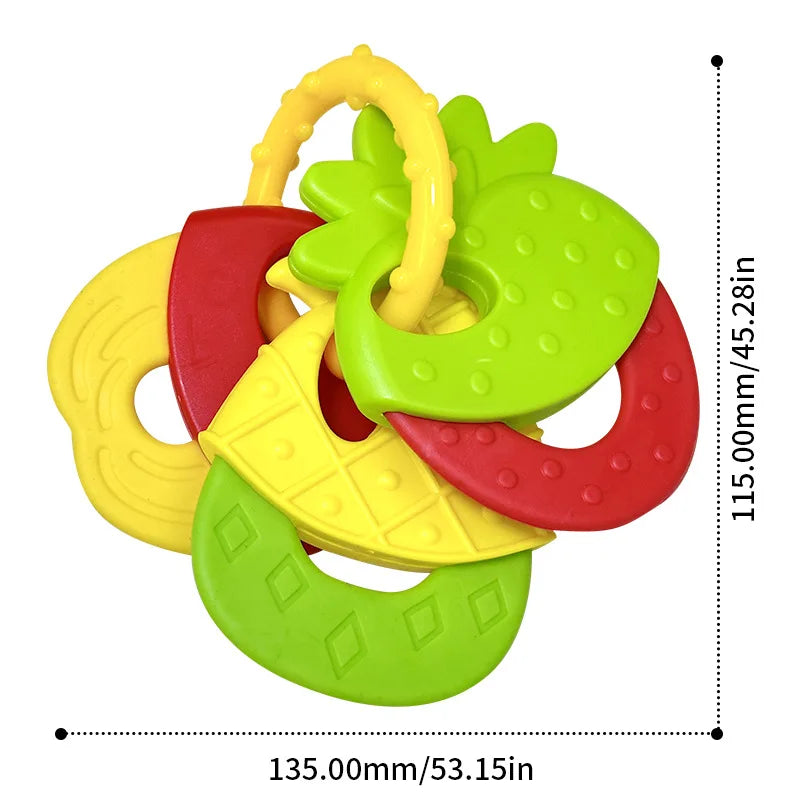 Soft Rubber Rattle Fruit Teether