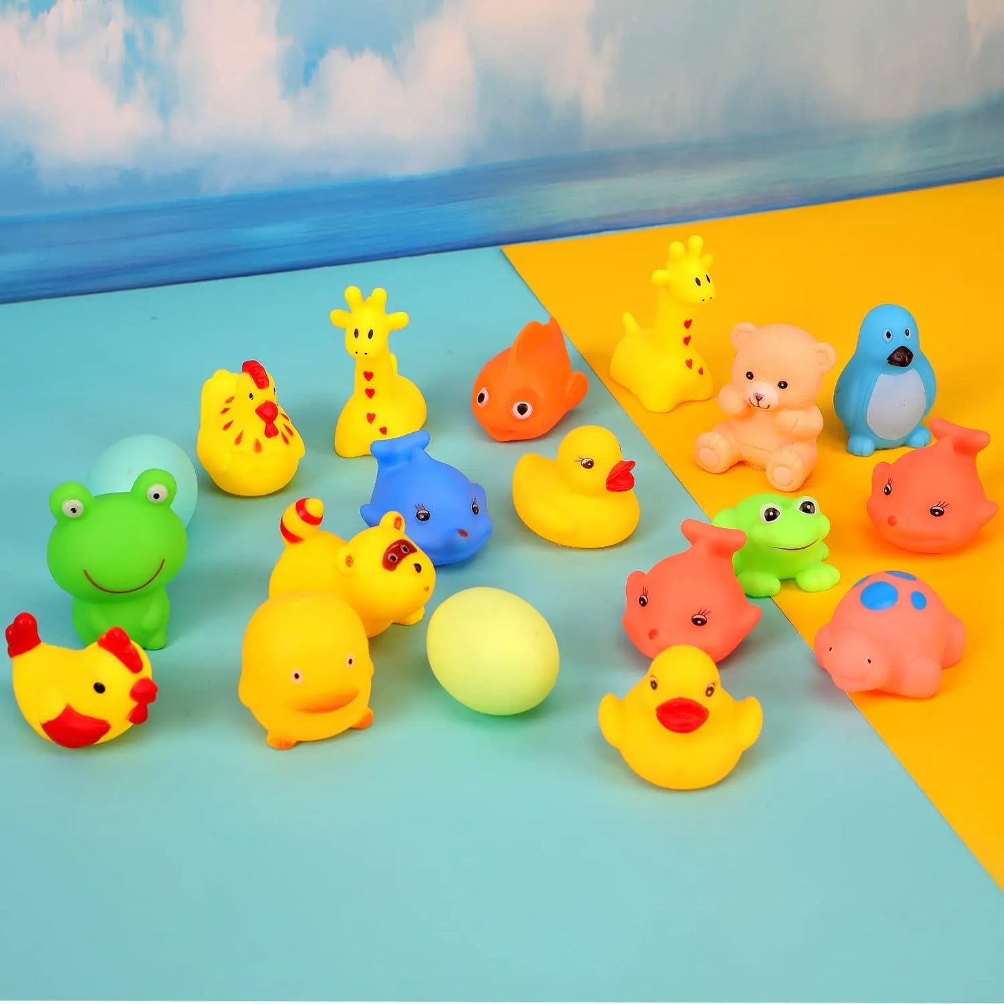13pcs Cute Rubber Animal Bath Toys