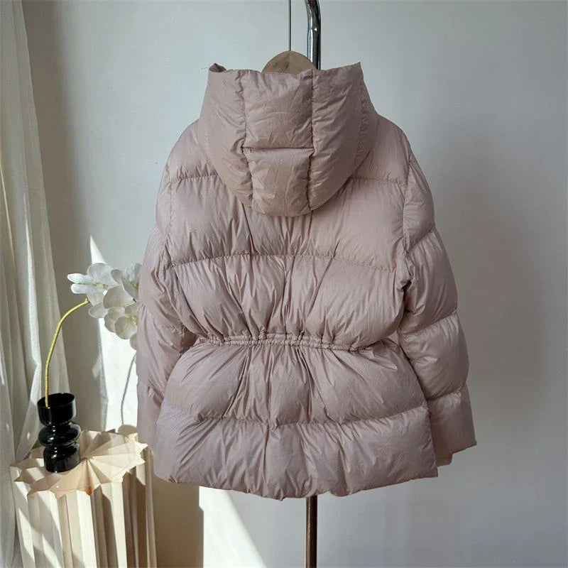 Women Winter Drawstring Puffer Jacket