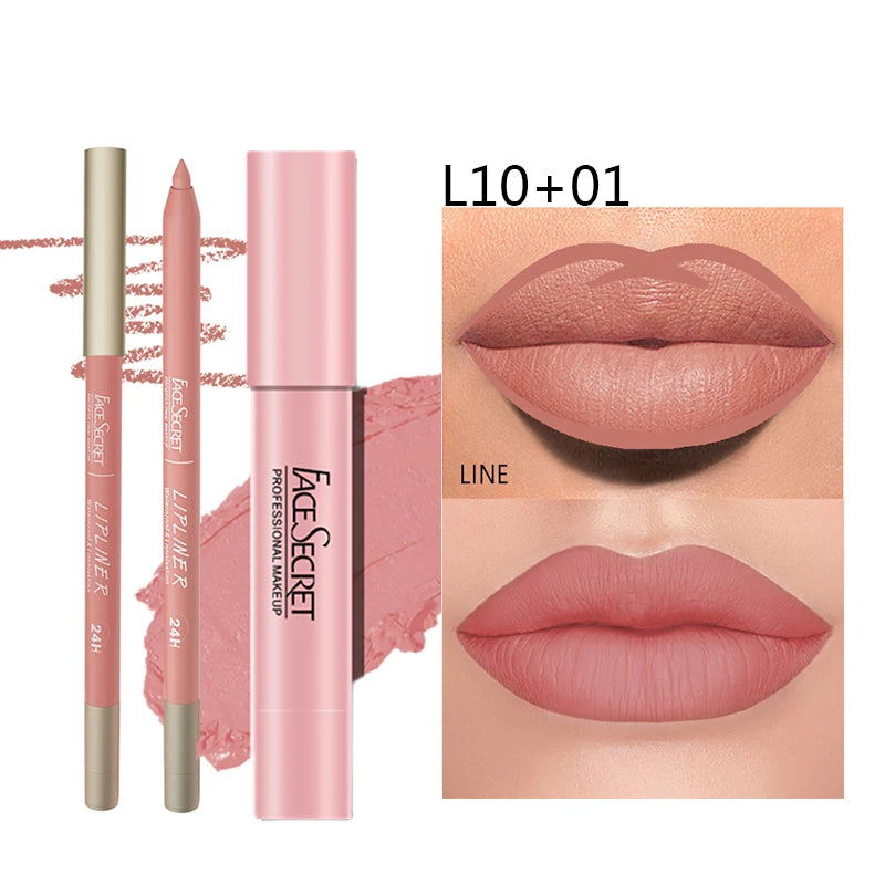 Waterproof Matte Lipliner & Lipstick Set