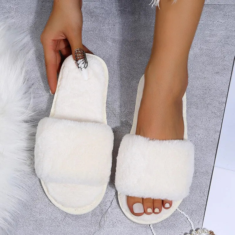 Fluffy Flat Slippers