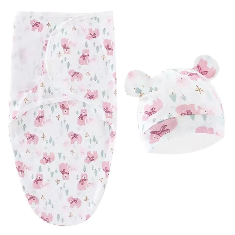 Cute Swaddle Blanket For Newborns With Matching Hat