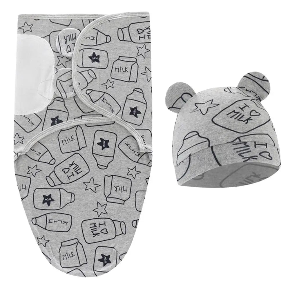 Cute Swaddle Blanket For Newborns With Matching Hat