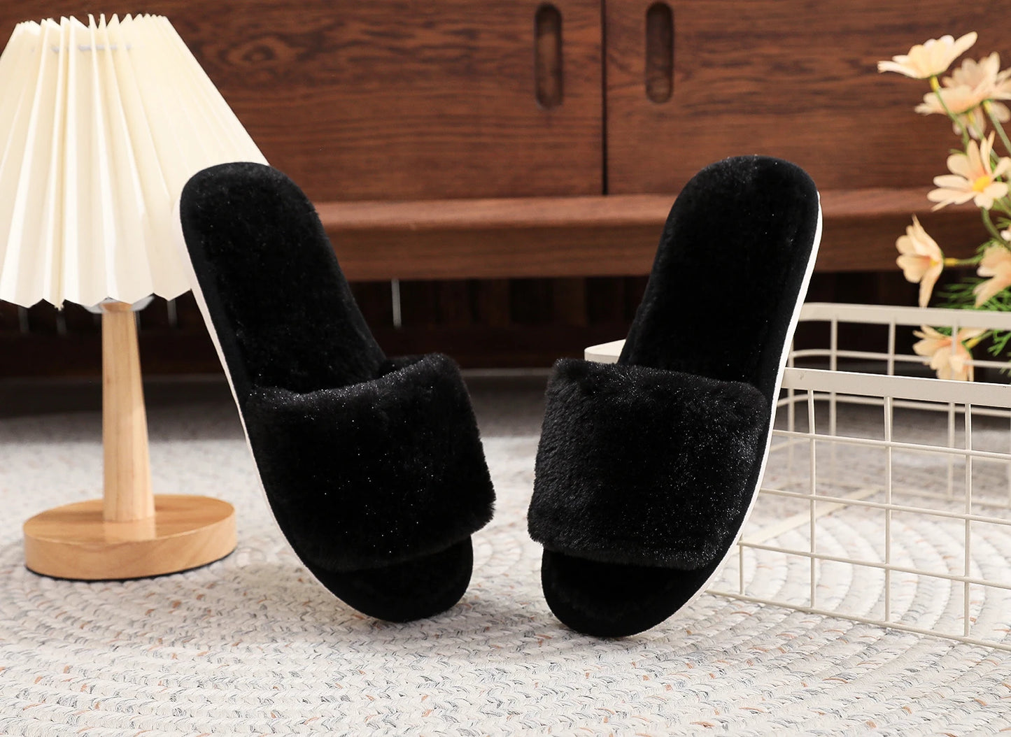 Fluffy Flat Slippers
