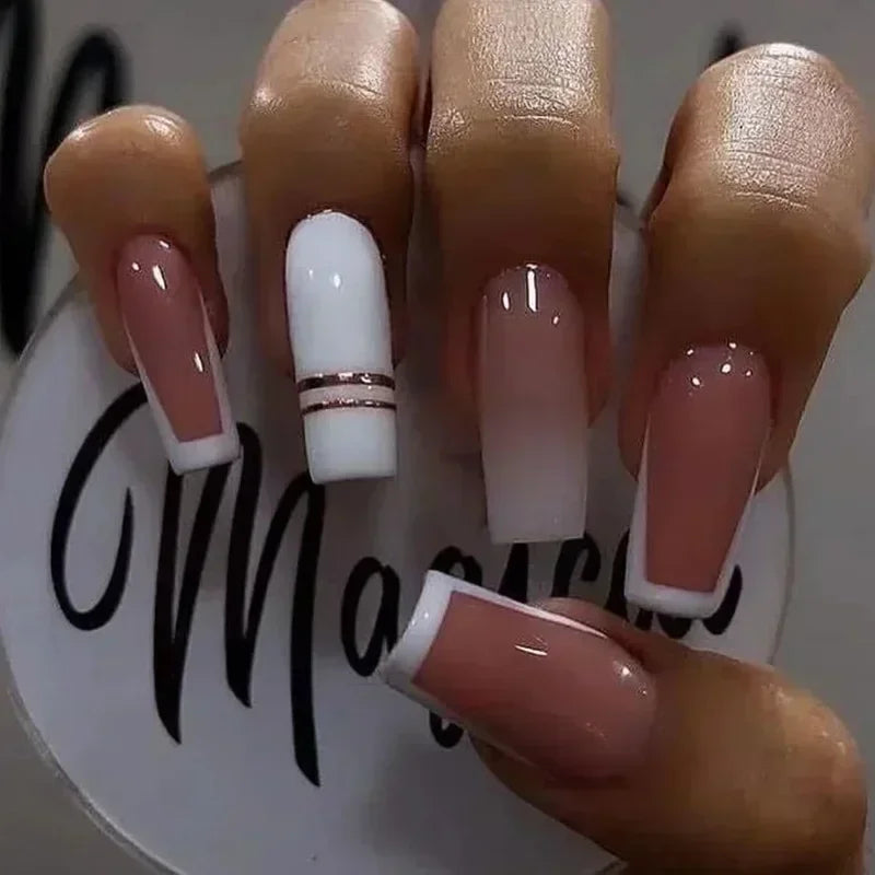 24Pcs Long Ballet Style False Nails