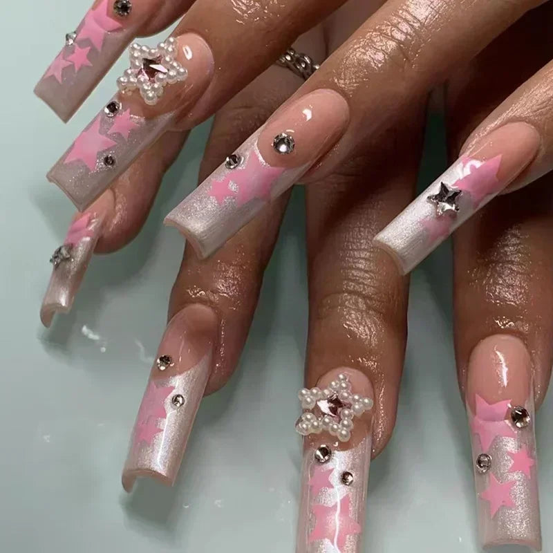 24Pcs Long Ballet Style False Nails