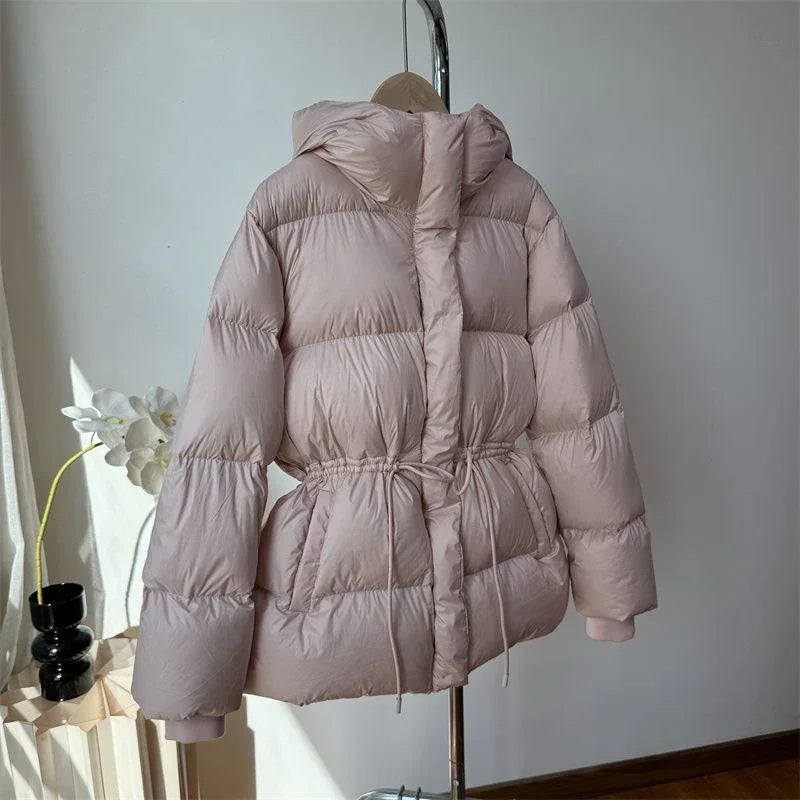 Women Winter Drawstring Puffer Jacket