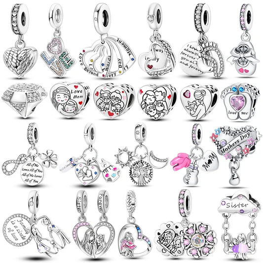 925 Sterling Silver Mothers Day Bracelet Charms