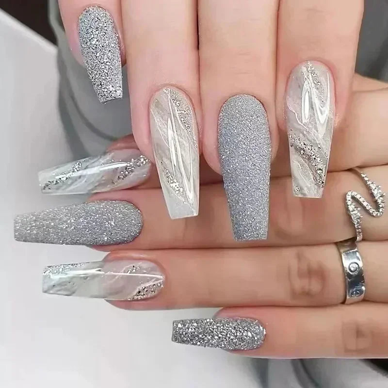 24Pcs Long Ballet Style False Nails