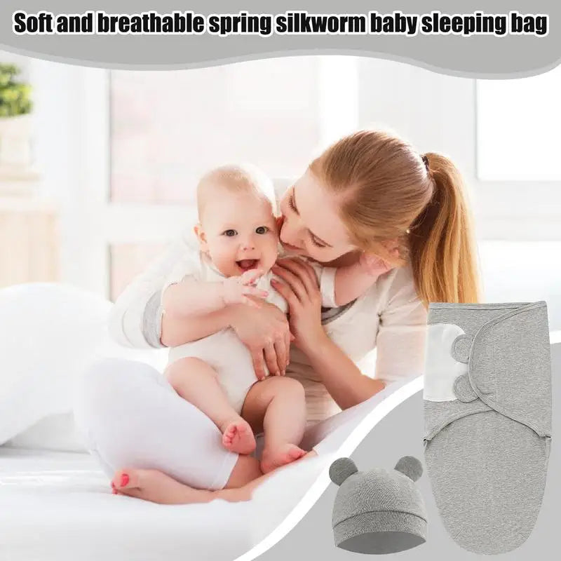 Cute Swaddle Blanket For Newborns With Matching Hat