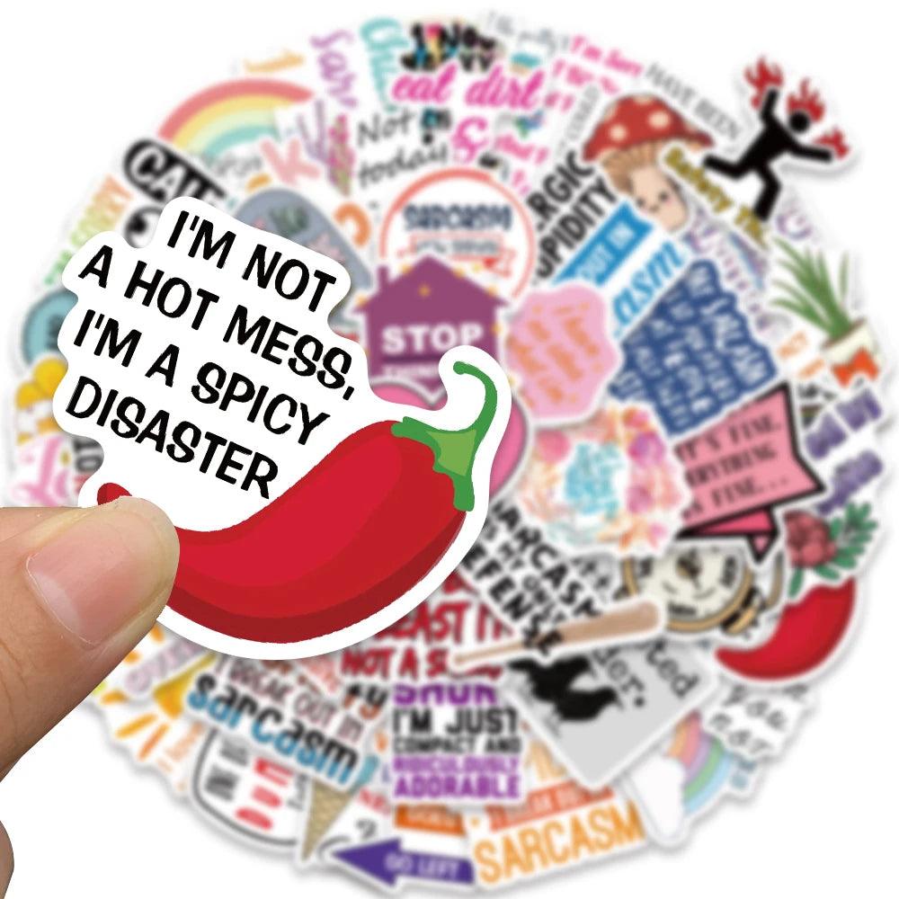 50PCS Funny Snarky Sarcastic Phrase Stickers