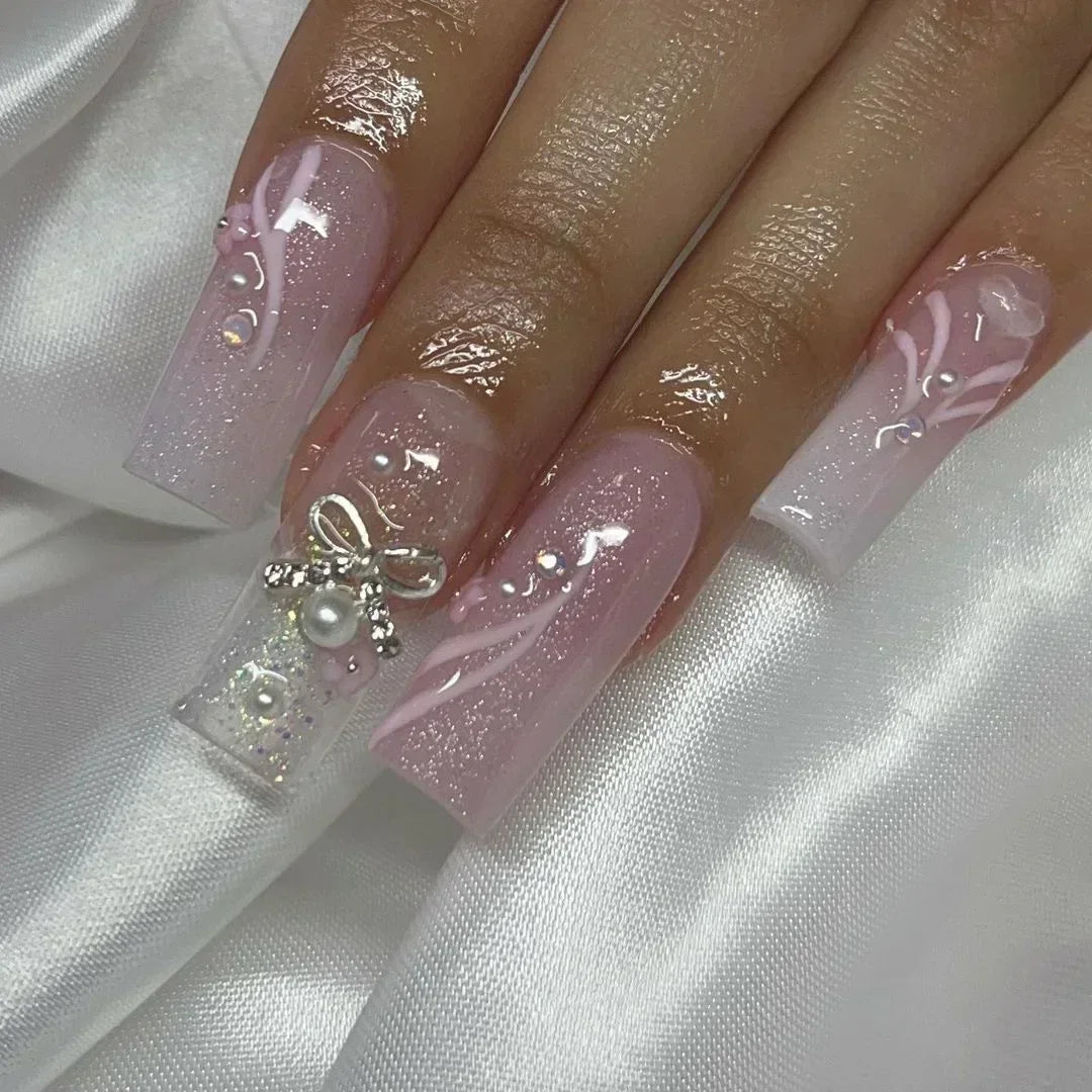 24Pcs Long Ballet Style False Nails