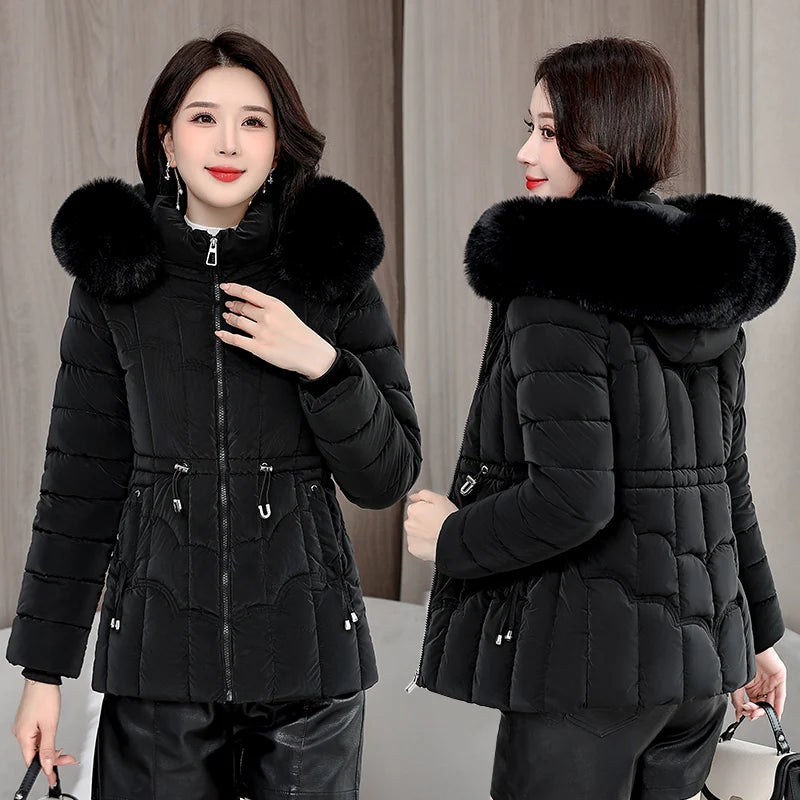Ladies Hooded Winter Parka Coat