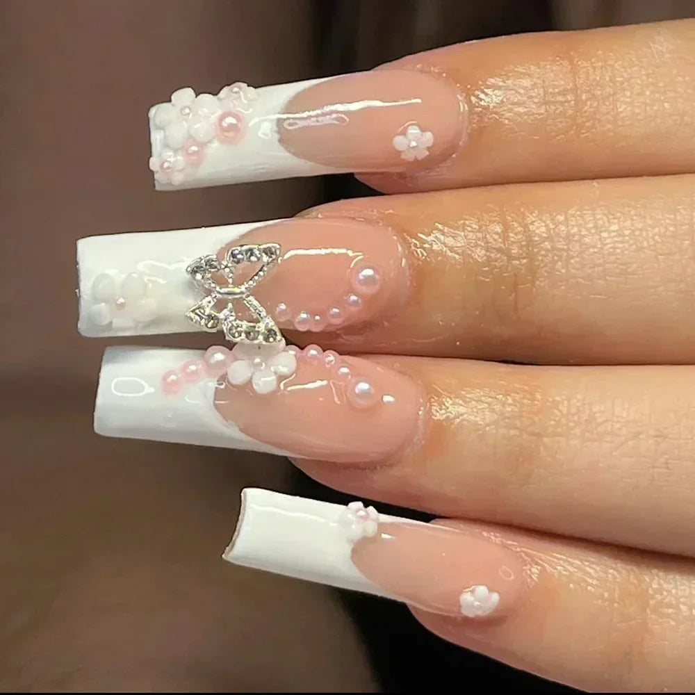 24Pcs Long Ballet Style False Nails