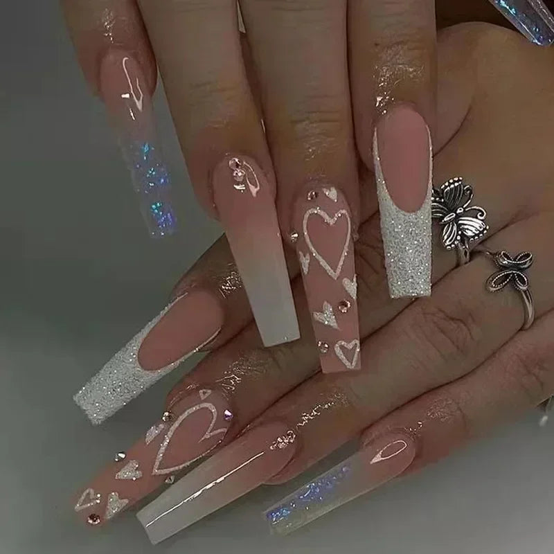 24Pcs Long Ballet Style False Nails