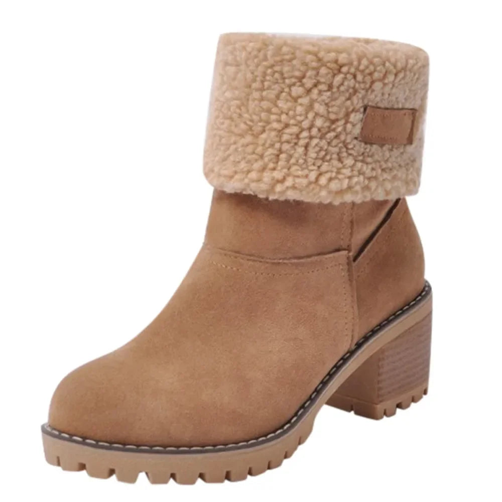 Fur Cuffed Ankle Platform Boots