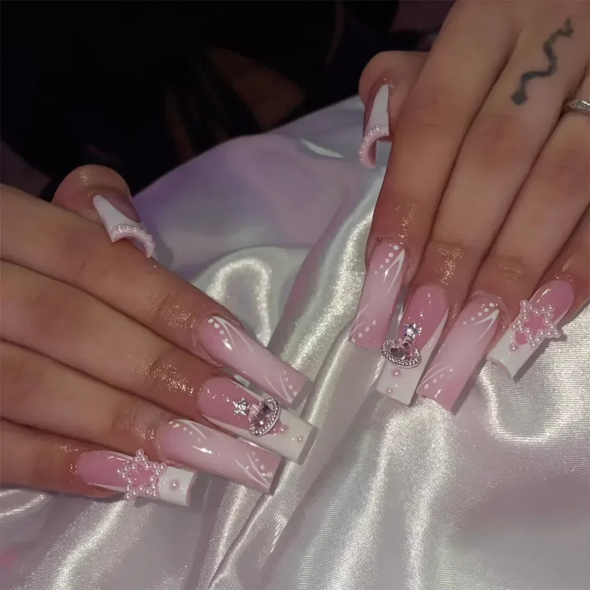 24Pcs Long Ballet Style False Nails