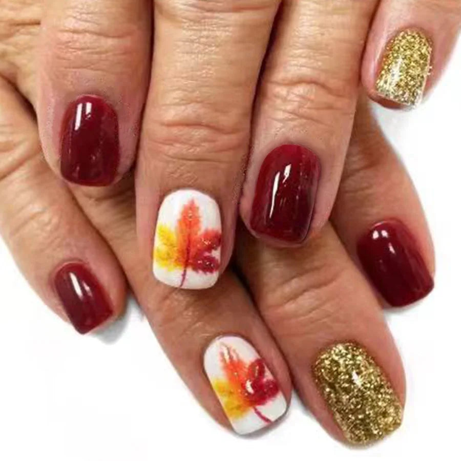 24PCS Shiny Pearl Wearable False Nails