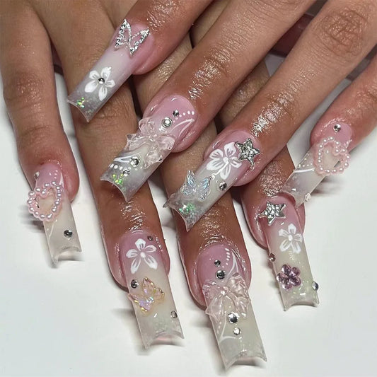 24Pcs Long Ballet Style False Nails