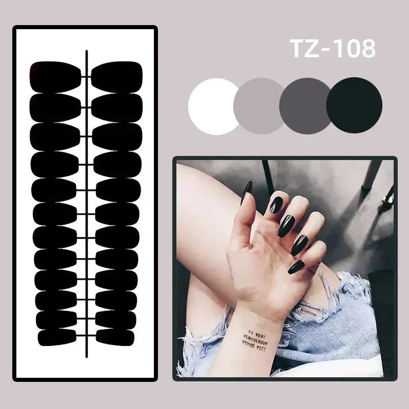 24Pcs Long Ballet Style False Nails