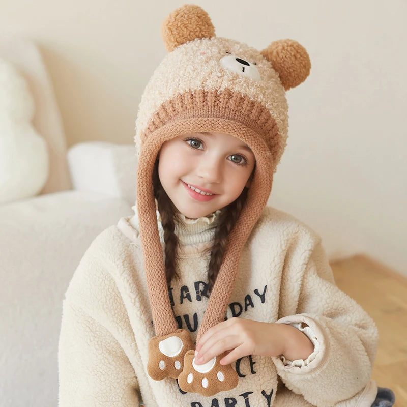 Kids Winter Hat With Cotton Fleece Lining